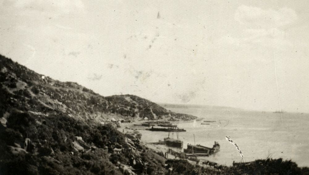 A view of ANZAC Cove looking towards Hell Spit. The photo was taken from just above Ari Burnu.